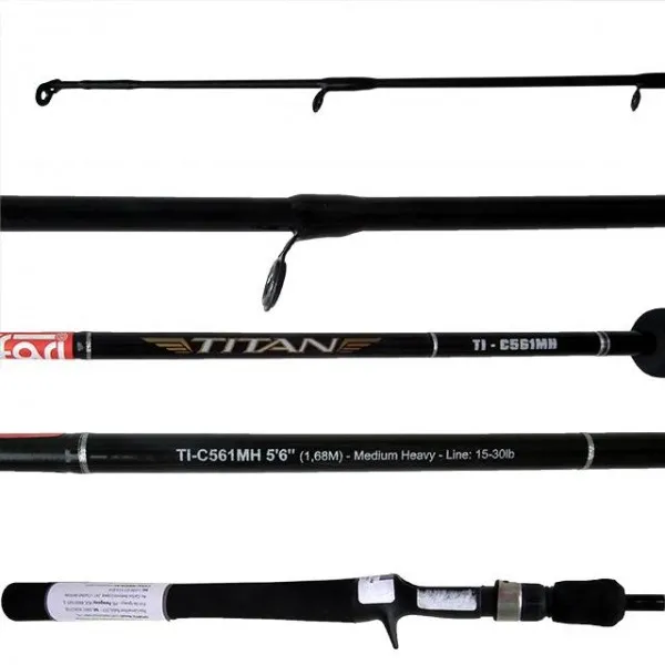 Vara carretilha Marine Sports Titan - T-561MH - 15 a 30 lb - 1,68 m - Inteiriça