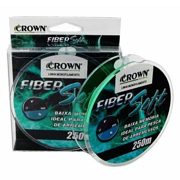 Linha monofilamento Crown Fiber Soft 0,31 mm - 19 lbs - 250 m - Green