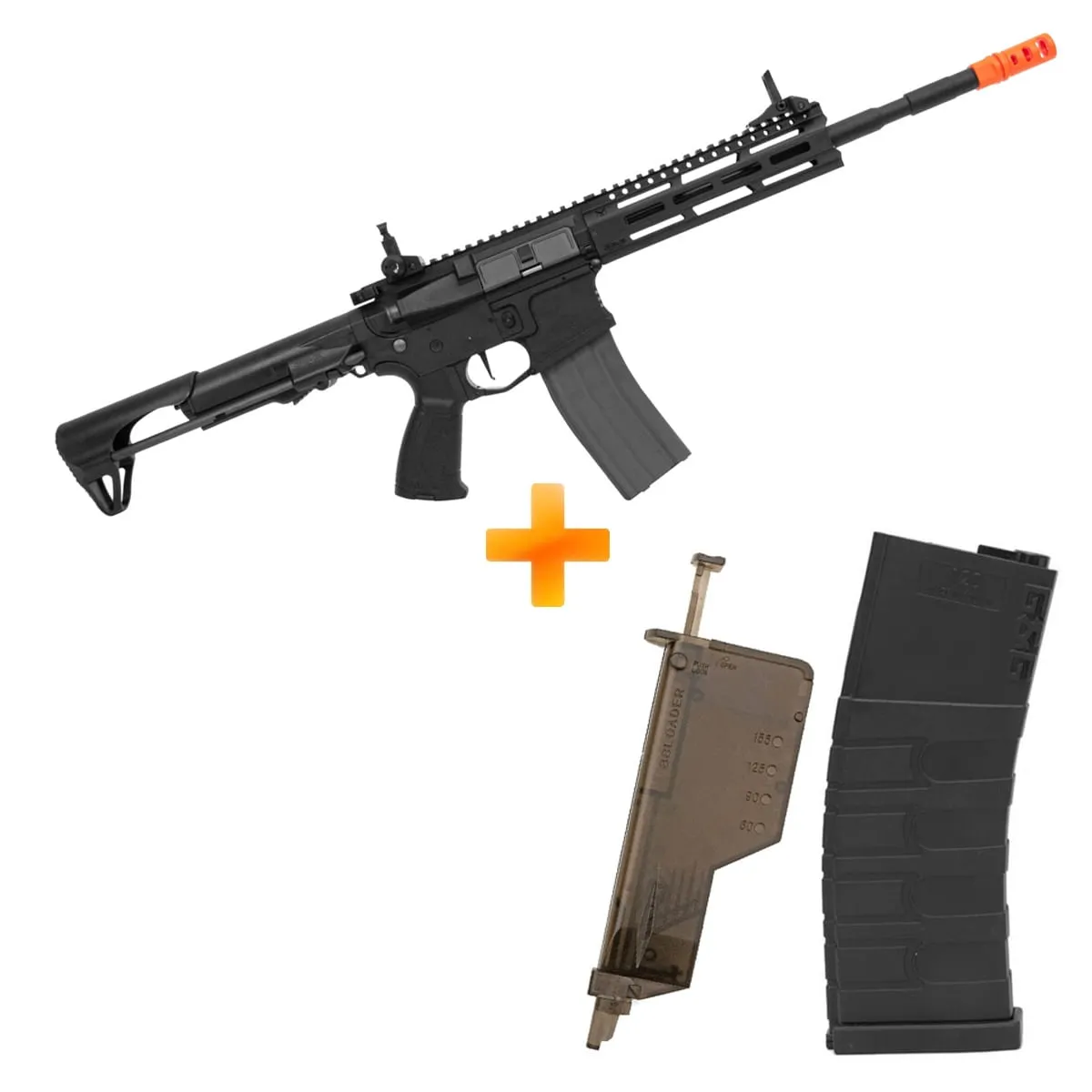 Rifle de Airsoft AEG M4A1 CM16 Raider-L 2.0E + Magazine Extra - G&G + Speed Loader