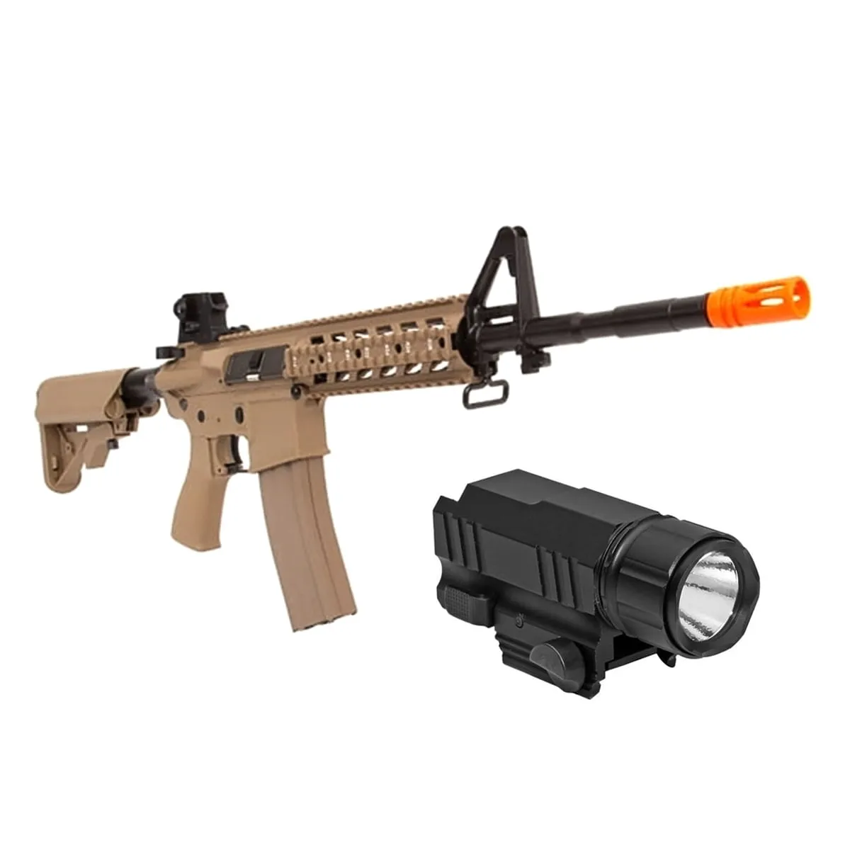 Rifle de Airsoft AEG M4A1 CM16 Raider-L Tan G&G + Lanterna Tática