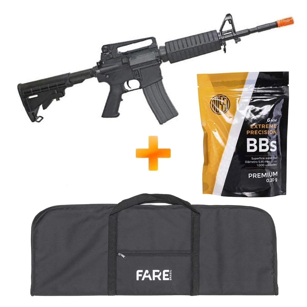 Rifle de Airsoft M4A1 Carbine CM16 AEG + BBs + Capa