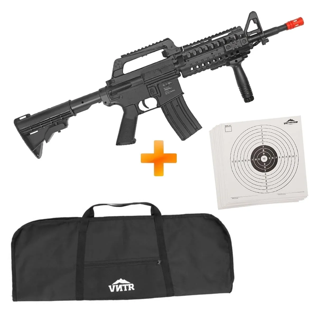 Rifle M4 SPRING Airsoft Crosman Stinger R37 Mola 6mm + Capa + Alvos
