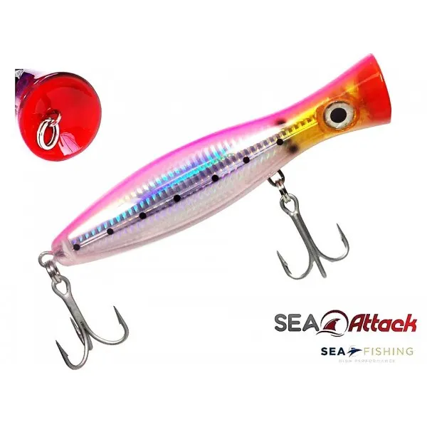 Isca Popper Sea Fishing modelo Sea Attack cor Rosa - 88 g - 160 mm