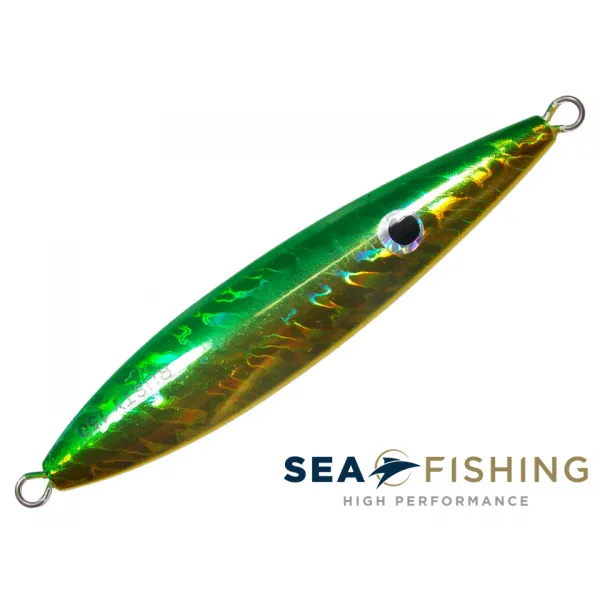 Isca artificial Slow Jig Sea Fishing modelo Rusty 150 g cor Verde e Amarelo