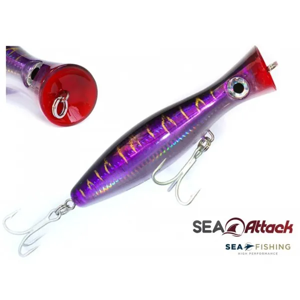 Isca Popper Sea Fishing modelo Sea Attack cor Roxa - 88 g - 160 mm