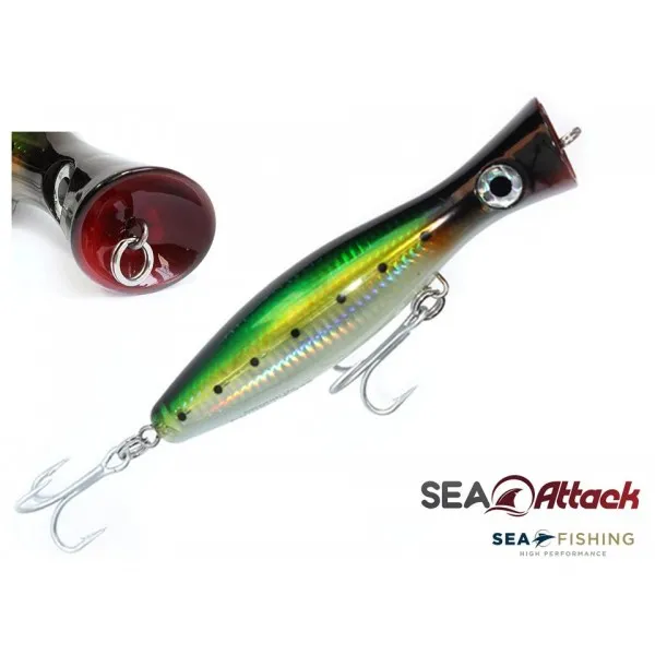 Isca Popper Sea Fishing modelo Sea Attack cor Verde - 88 g - 160 mm
