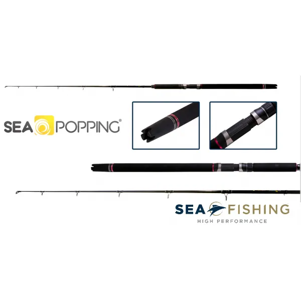 Vara de Popper Sea Popping 8"6' (2,58 m) 40 a 80 lbs (PE 4-8) - Iscas: 50 a 150 gr (molinete)