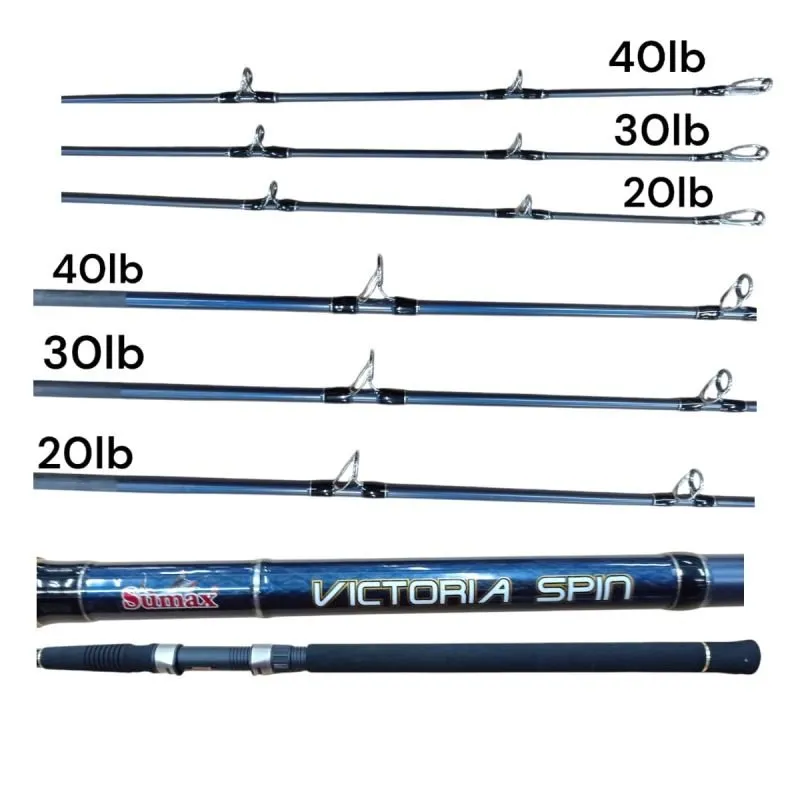 Vara Sumax Victoria Spin SVT-2402S 2,40mt 20/30/40lb 3 Ponteiras Mol 2 Par