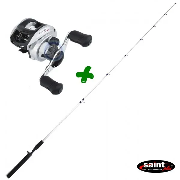 Kit Pesca: Carretilha Saint Plus Lancer 5.000 LH (Esquerda) + Vara Lancer Silver 1,68 m 7 a 17 lbs
