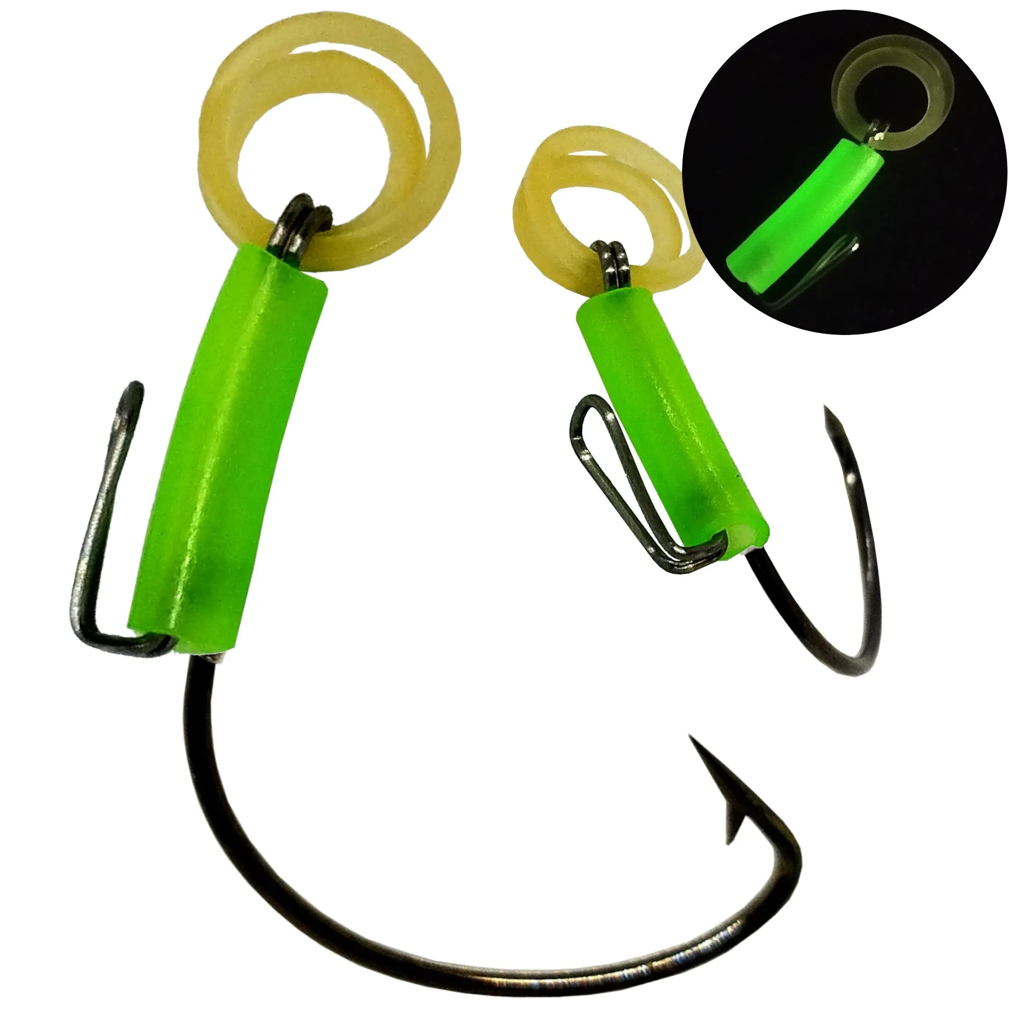 Anzol Wide Gap com Gancho Auxiliar Glow para Camarão Vivo